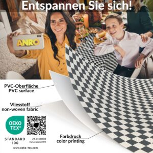 Wachstischdecke Wachstuch Tischdecke Wachstuch Meterware Tischdecke abwaschbar Gartentischdecke Karo Grau