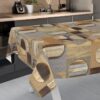Wachstischdecke Wachstuch Tischdecke Wachstuch Meterware Tischdecke abwaschbar Gartentischdecke Holz Patchwork Braun