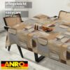 Wachstischdecke Wachstuch Tischdecke Wachstuch Meterware Tischdecke abwaschbar Gartentischdecke Holz Patchwork Braun