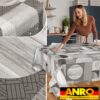 Wachstischdecke Wachstuch Tischdecke Wachstuch Meterware Tischdecke abwaschbar Gartentischdecke Holz Patchwork Grau