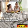 Wachstischdecke Wachstuch Tischdecke Wachstuch Meterware Tischdecke abwaschbar Gartentischdecke Holz Patchwork Grau