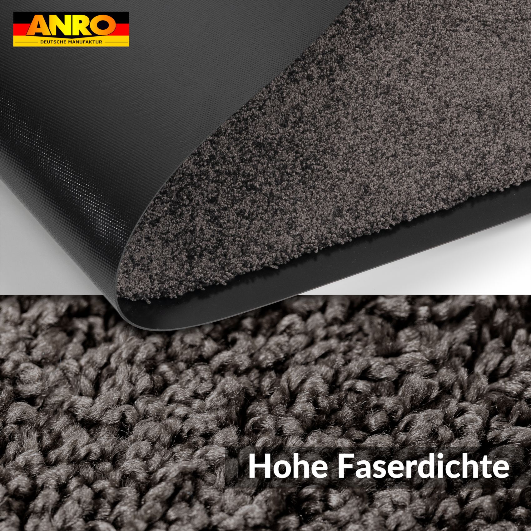 VQU-SMA-ANTR_30 Schmutzfangmatte Fussmatte QUEEN Sauberlaufmatte Schmutzmatte mit Gummirand für innen & außen 5 Größen Anthrazit – 40 x 60 cm