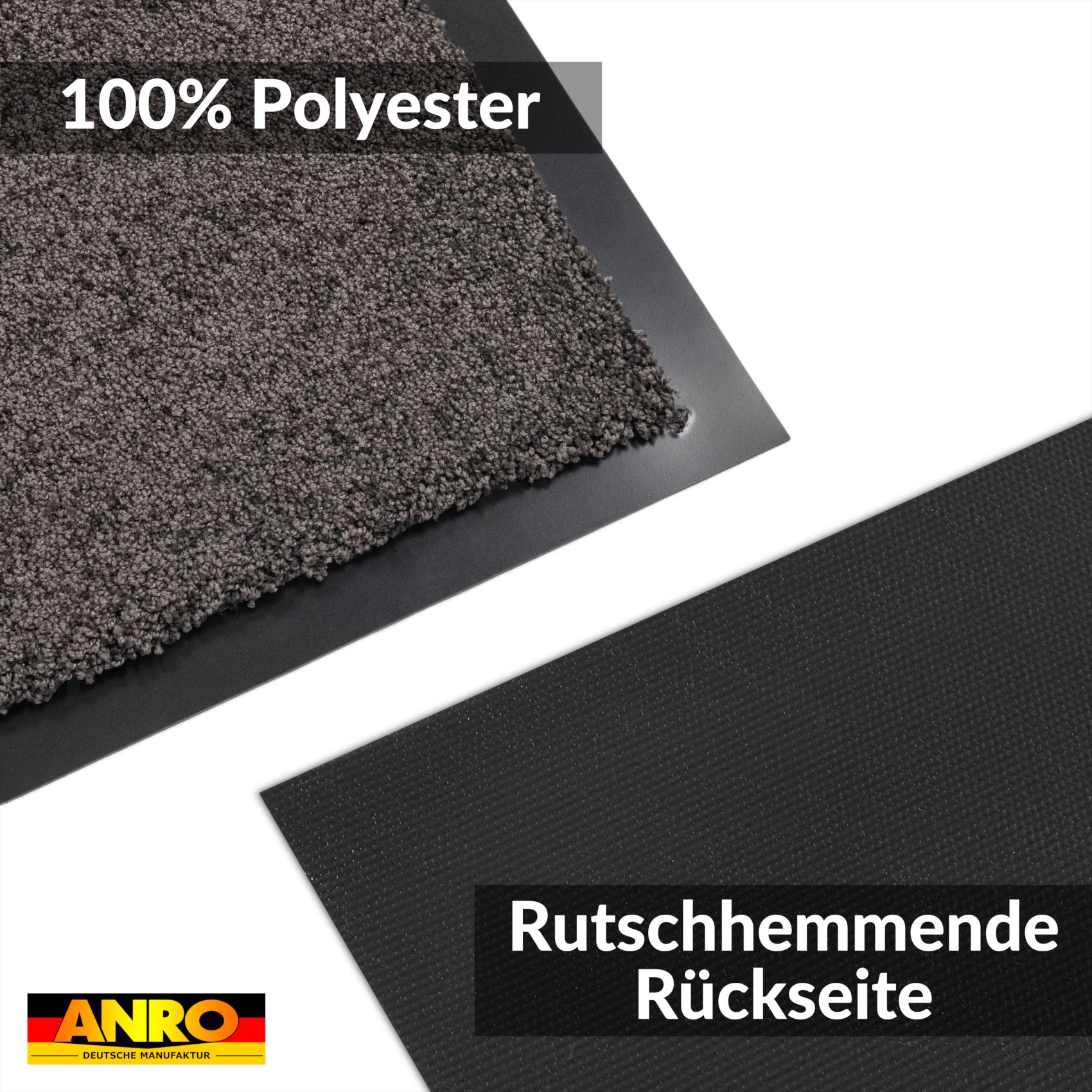 VQU-SMA-ANTR_50 Schmutzfangmatte Fussmatte QUEEN Sauberlaufmatte Schmutzmatte mit Gummirand für innen & außen 5 Größen Anthrazit – 40 x 60 cm