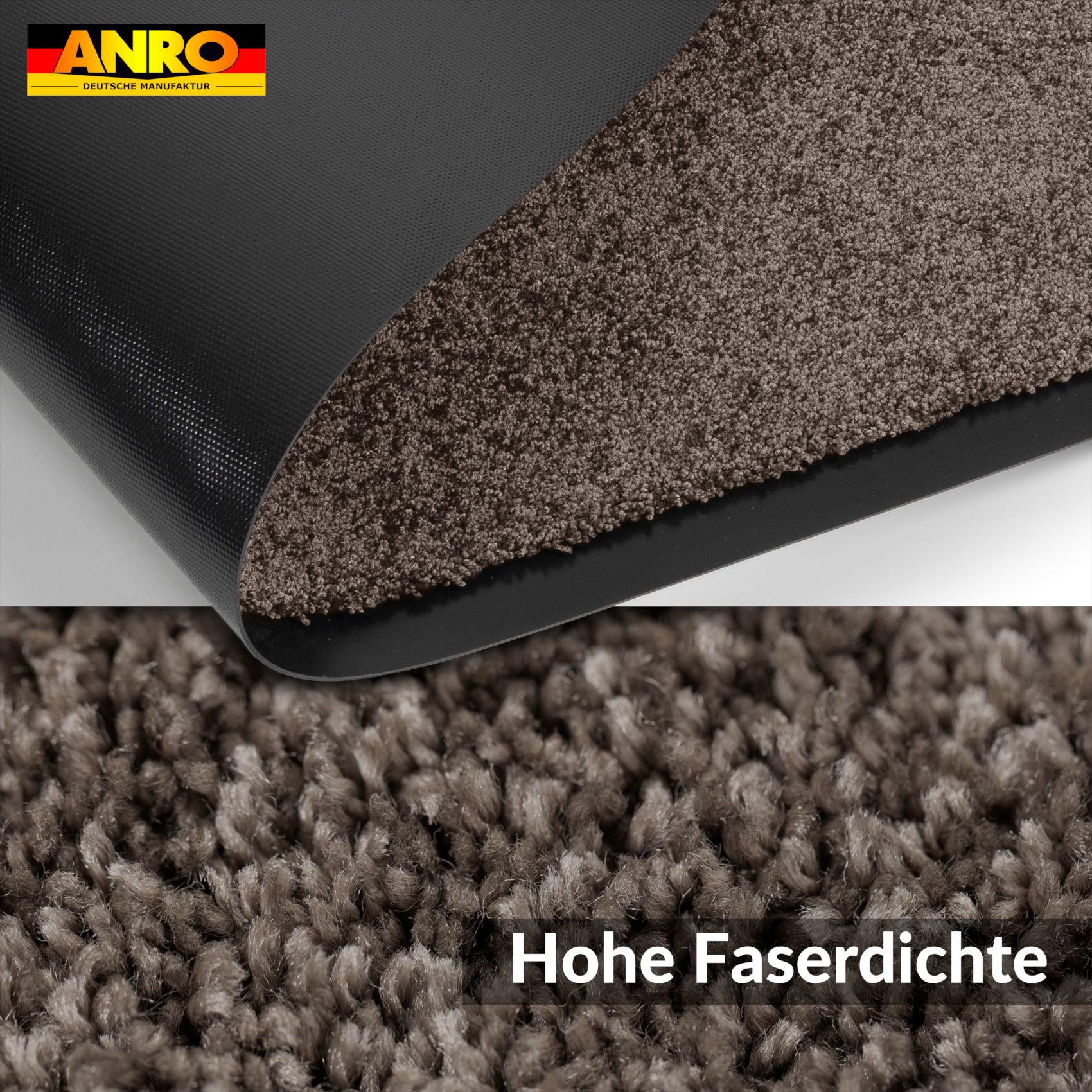 VQU-SMA-BRAU_30 Schmutzfangmatte Fussmatte QUEEN Sauberlaufmatte Schmutzmatte mit Gummirand für innen & außen 5 Größen Braun – 40 x 60 cm