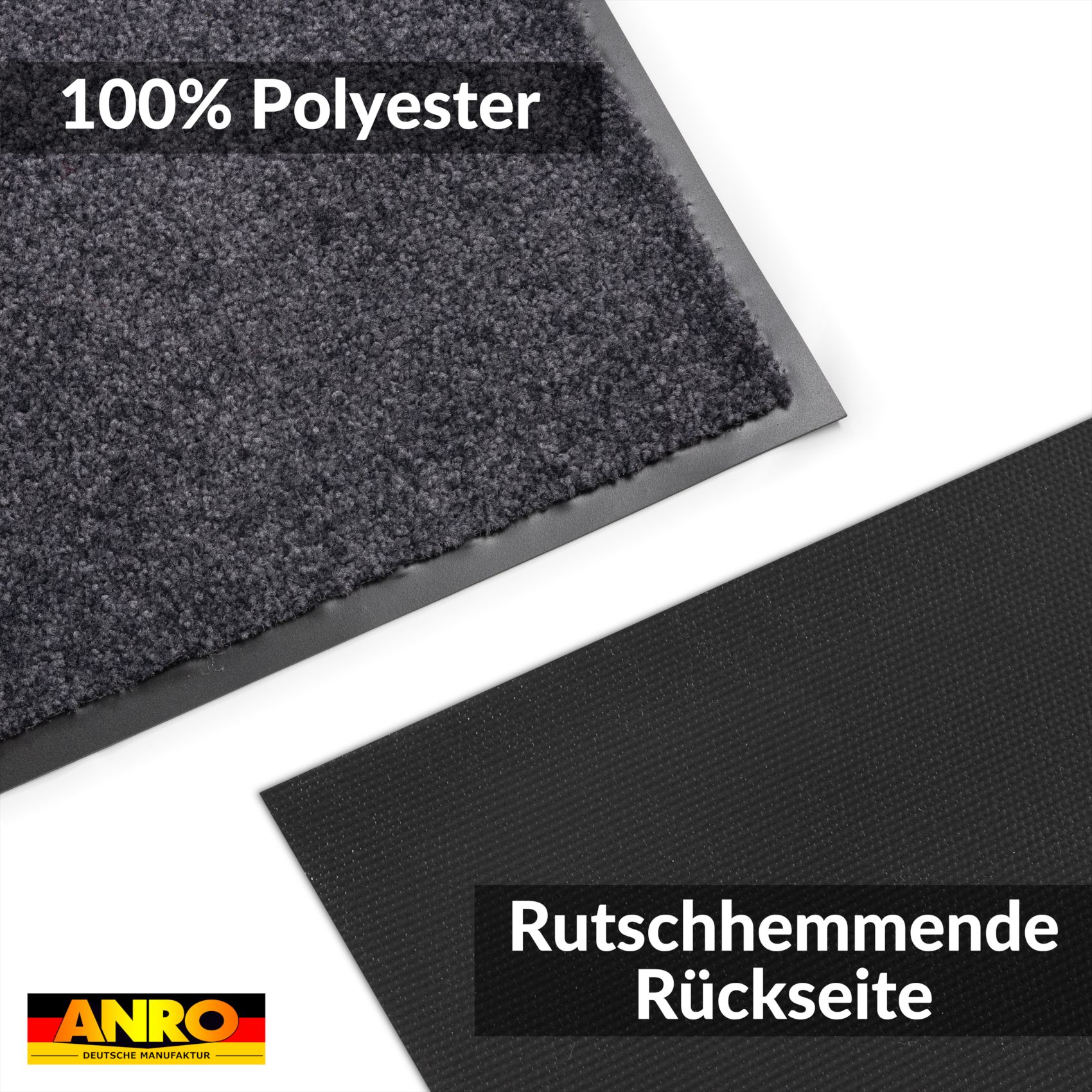 Schmutzfangmatte Fußmatte AMIGO Sauberlaufmatte Schmutzmatte mit Gummirand für innen & außen 8 Größen Blau – 40 x 60 cm