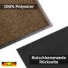 Schmutzfangmatte Fußmatte AMIGO Sauberlaufmatte Schmutzmatte mit Gummirand für innen & außen 8 Größen Braun – 40 x 60 cm