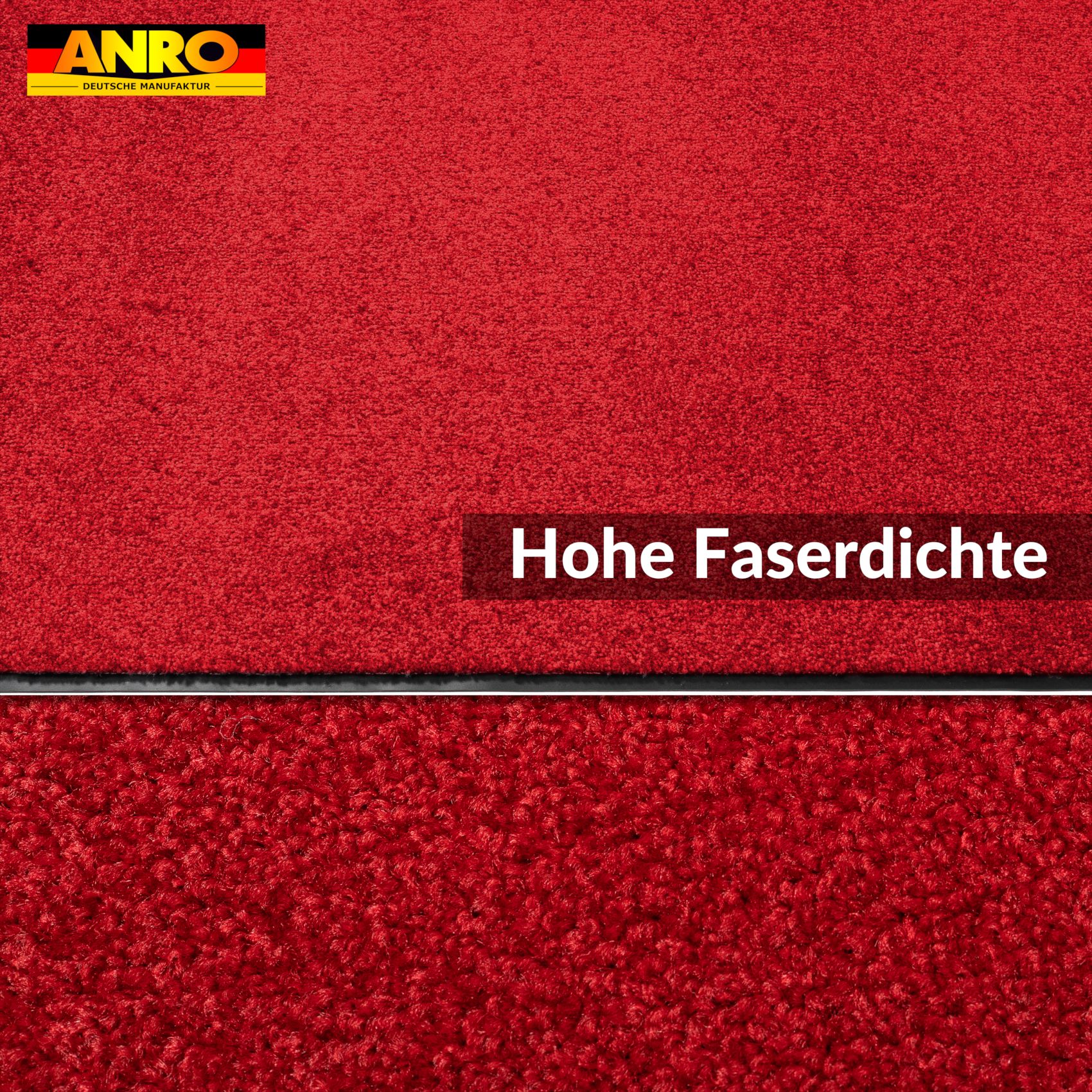 Schmutzfangmatte Fußmatte AMIGO Sauberlaufmatte Schmutzmatte mit Gummirand für innen & außen 8 Größen Rot – 40 x 60 cm