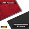 Schmutzfangmatte Fußmatte AMIGO Sauberlaufmatte Schmutzmatte mit Gummirand für innen & außen 8 Größen Rot – 40 x 60 cm