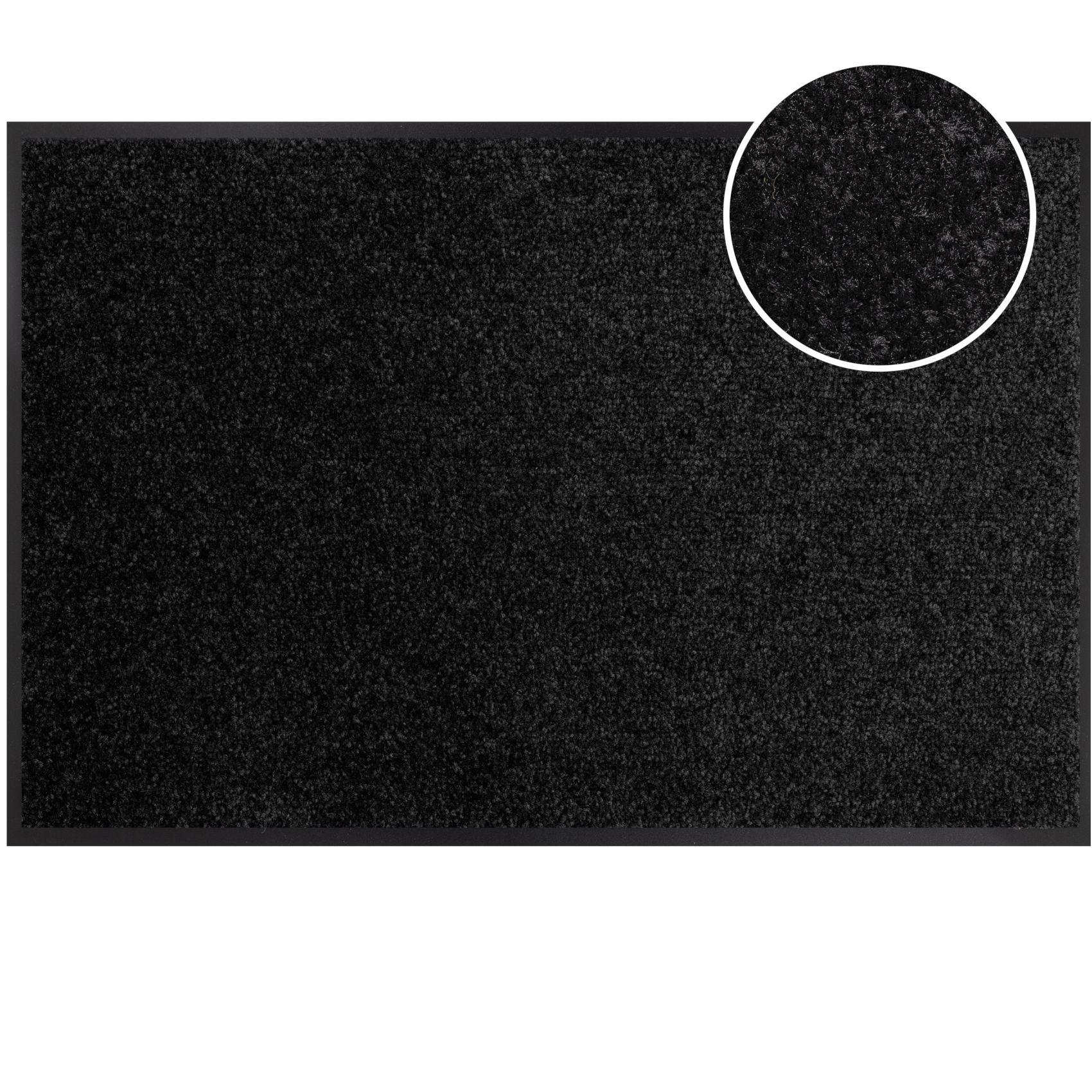 Schmutzfangmatte Fußmatte AMIGO Sauberlaufmatte Schmutzmatte mit Gummirand für innen & außen 8 Größen Schwarz – 40 x 60 cm