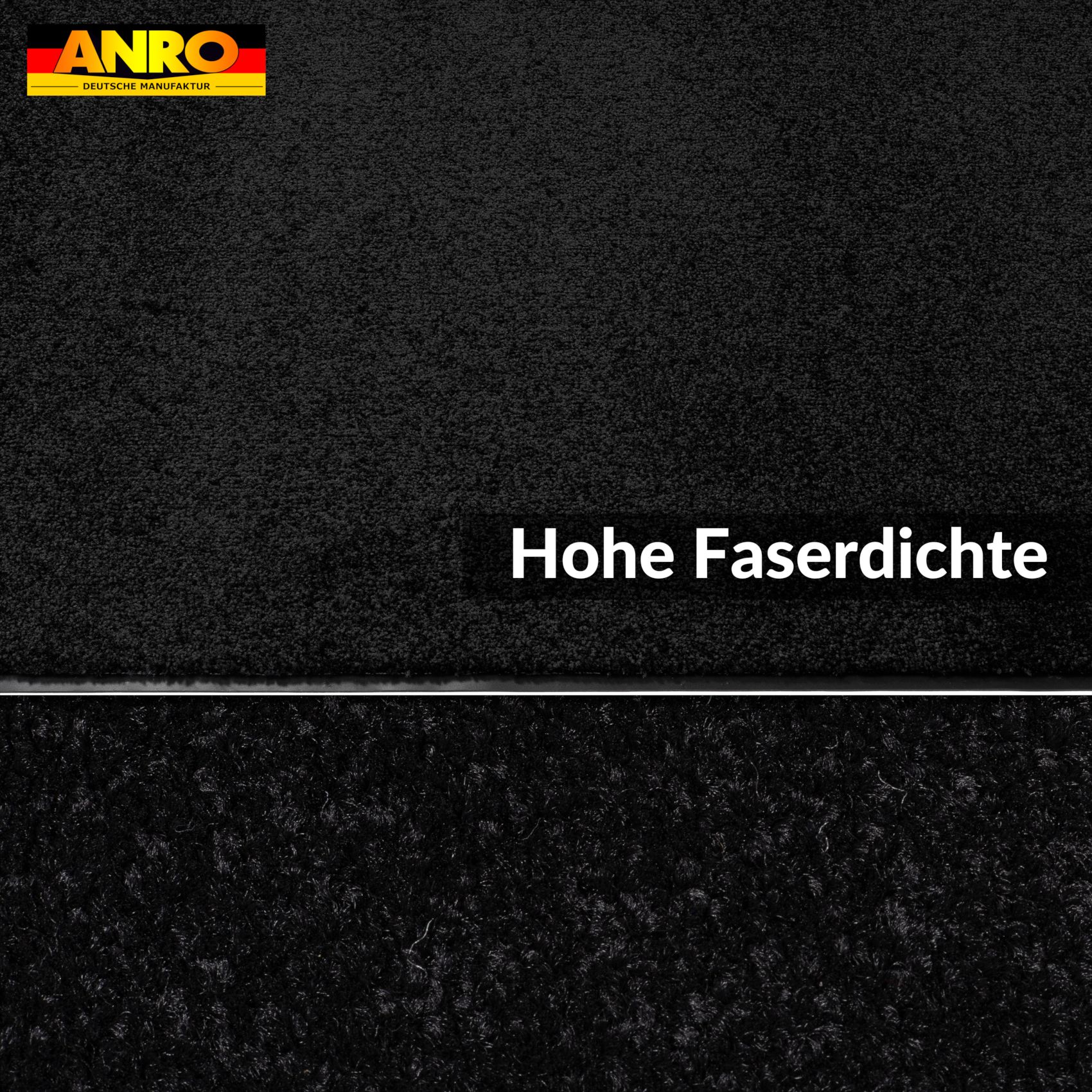 Schmutzfangmatte Fußmatte AMIGO Sauberlaufmatte Schmutzmatte mit Gummirand für innen & außen 8 Größen Schwarz – 40 x 60 cm