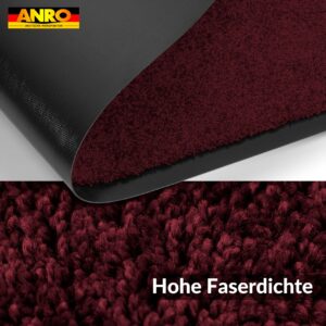 Schmutzfangmatte Fussmatte QUEEN Sauberlaufmatte Schmutzmatte mit Gummirand für innen & außen 5 Größen Bordeaux