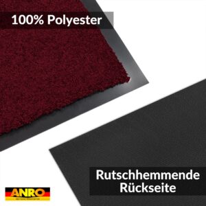 Schmutzfangmatte Fussmatte QUEEN Sauberlaufmatte Schmutzmatte mit Gummirand für innen & außen 5 Größen Bordeaux