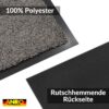Schmutzfangmatte Fussmatte QUEEN Sauberlaufmatte Schmutzmatte mit Gummirand für innen & außen 5 Größen Grau