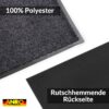 Schmutzfangmatte Fußmatte AMIGO Sauberlaufmatte Schmutzmatte mit Gummirand für innen & außen 8 Größen Blau