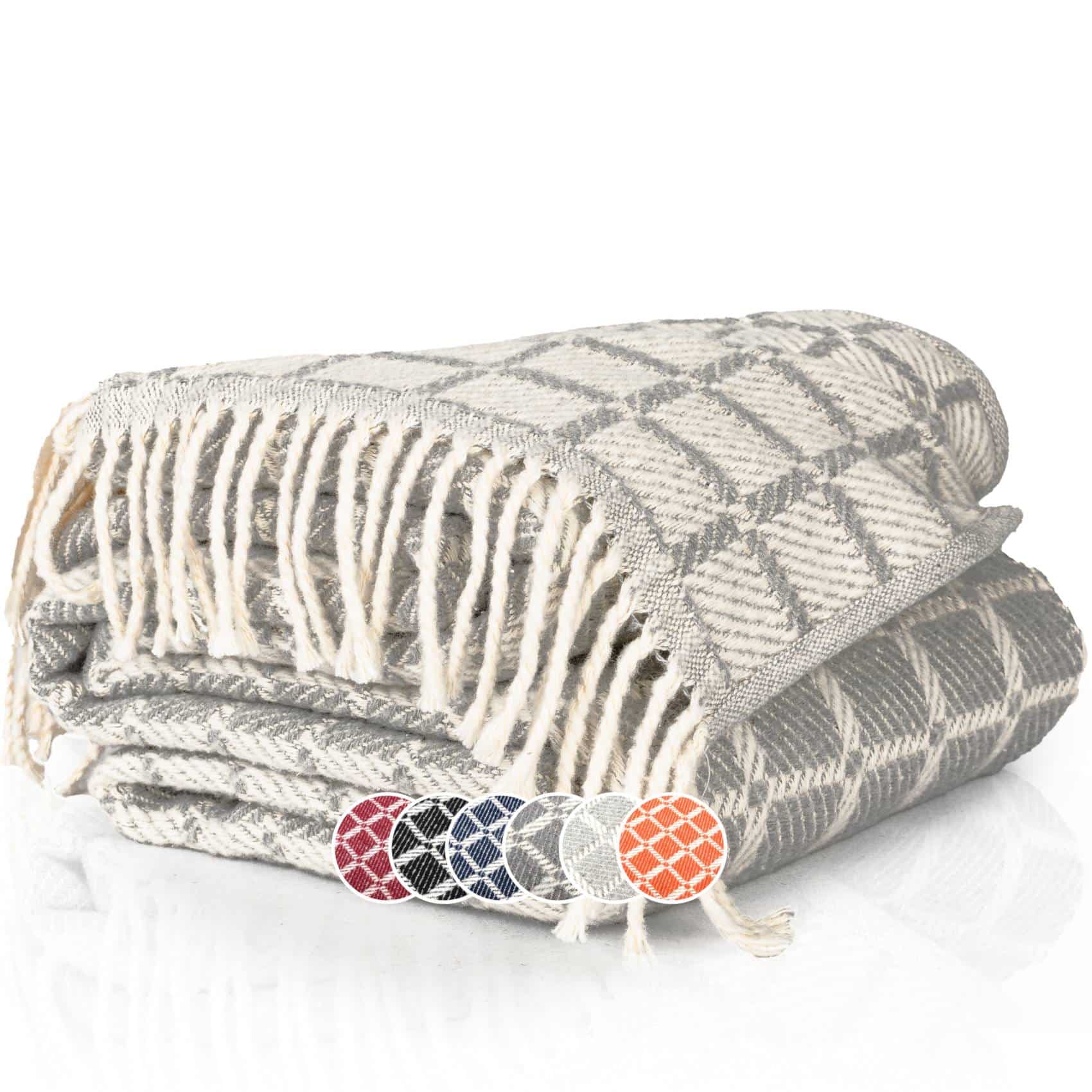 Plaid Tania weiche Kuscheldecke Tagesdecke hochwertig Reisedecke Wohndecke, ANRO, Wendedecke kuschelig-weich 130x160cm Grau