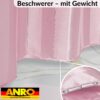 Duschvorhang Badewanne Textil Polyester Bad Vorhang waschbar mit Ringen Rosa 3 Größen