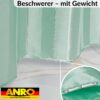 Duschvorhang Badewanne Textil Polyester Bad Vorhang waschbar mit Ringen Grün 3 Größen