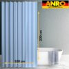 Duschvorhang Badewanne Textil Polyester Bad Vorhang waschbar mit Ringen Hellblau 3 Größen – 180x200cm