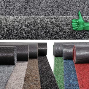 Flur Läufer Teppich Läufer Sauberlaufmatten Eingangsbereich Meterware POET Breite 160cm Grau