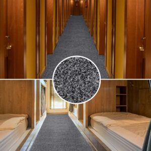 Flur Läufer Teppich Läufer Sauberlaufmatten Eingangsbereich Meterware POET Breite 160cm Grau