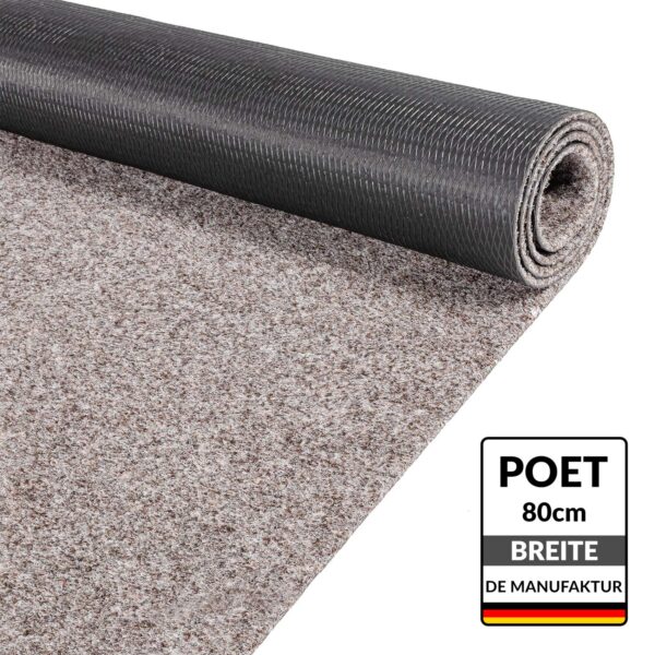 Flur Läufer Teppich Läufer Sauberlaufmatten Eingangsbereich Meterware POET Breite 80cm Beige – 100 x 80 cm