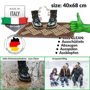 Schmutzfangmatte Fußmatte Sauberlaufmatte Schmutzmatte Motiv Flechtwerk Braun 40x68cm