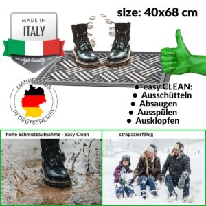 Schmutzfangmatte Fußmatte Sauberlaufmatte Schmutzmatte Motiv Flechtwerk Grau 40x68cm