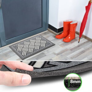 Schmutzfangmatte Fußmatte Sauberlaufmatte Schmutzmatte Motiv Flechtwerk Grau 40x68cm