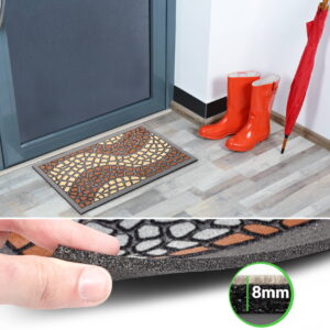 Schmutzfangmatte Fußmatte Sauberlaufmatte Schmutzmatte Motiv Mosaik Braun 40x68cm