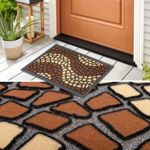 Schmutzfangmatte Fußmatte Sauberlaufmatte Schmutzmatte Motiv Mosaik Braun 40x68cm