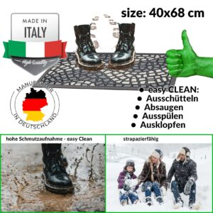 Schmutzfangmatte Fußmatte Sauberlaufmatte Schmutzmatte Motiv Mosaik Grau 40x68cm