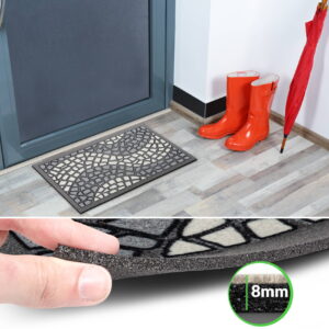 Schmutzfangmatte Fußmatte Sauberlaufmatte Schmutzmatte Motiv Mosaik Grau 40x68cm