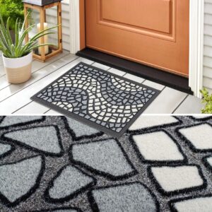 Schmutzfangmatte Fußmatte Sauberlaufmatte Schmutzmatte Motiv Mosaik Grau 40x68cm