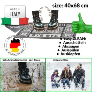 Schmutzfangmatte Fußmatte Sauberlaufmatte Schmutzmatte Motiv Welcome Bye Bye 40x68cm