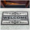 Schmutzfangmatte Fußmatte Sauberlaufmatte Schmutzmatte Motiv Welcome Friendly Grau 40x68cm