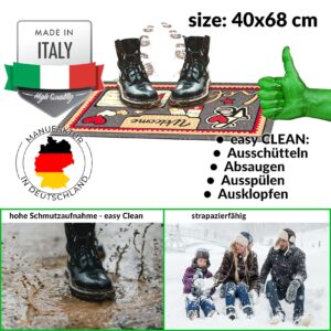 Schmutzfangmatte Fußmatte Sauberlaufmatte Schmutzmatte Motiv Welcome Hello 40x68cm