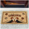 Schmutzfangmatte Fußmatte Sauberlaufmatte Fußabtreter Motiv Welcome – Hundmotiv Pfoten 40x70cm
