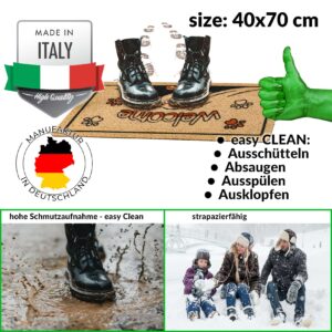 Schmutzfangmatte Fußmatte Sauberlaufmatte Fußabtreter Motiv Welcome – Hundmotiv Pfoten 40x70cm