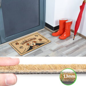 Schmutzfangmatte Fußmatte Sauberlaufmatte Fußabtreter Motiv Welcome – Hundmotiv Pfoten 40x70cm