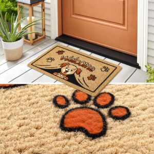 Schmutzfangmatte Fußmatte Sauberlaufmatte Fußabtreter Motiv Welcome – Hundmotiv Pfoten 40x70cm