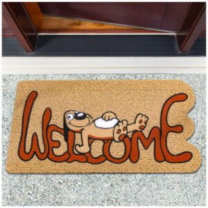 Schmutzfangmatte Fußmatte Sauberlaufmatte Fußabtreter Motiv Welcome – Hundmotiv 40x70cm