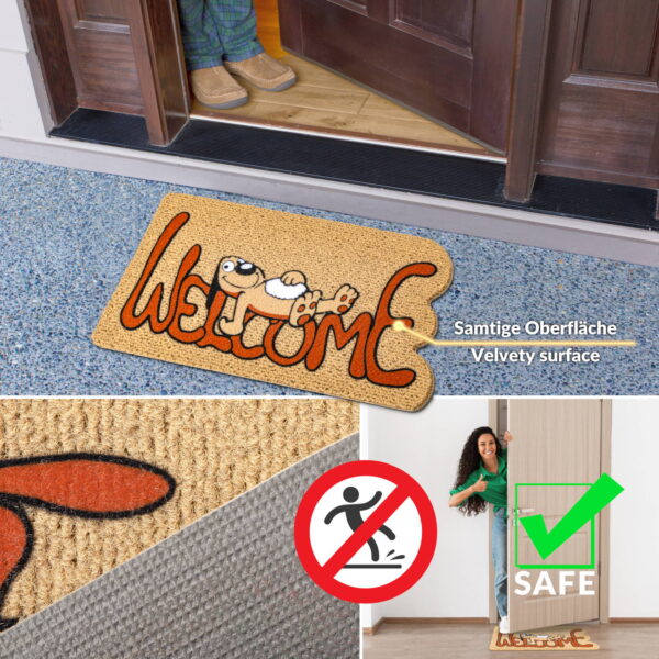 Schmutzfangmatte Fußmatte Sauberlaufmatte Fußabtreter Motiv Welcome – Hundmotiv 40x70cm