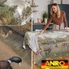 Wachstischdecke Wachstuch Tischdecke Wachstuch Meterware Tischdecke abwaschbar Gartentischdecke Jagt Fotoprint