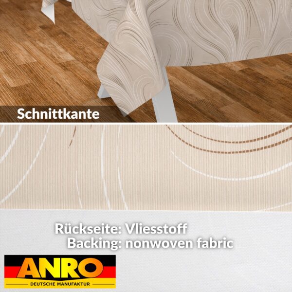 Wachstischdecke Wachstuch Tischdecke Wachstuch Meterware Tischdecke abwaschbar Gartentischdecke Abstrakt Beige – 90x130cm, Schnittkante