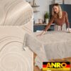 Wachstischdecke Wachstuch Tischdecke Wachstuch Meterware Tischdecke abwaschbar Gartentischdecke Abstrakt Beige – 90x130cm, Schnittkante