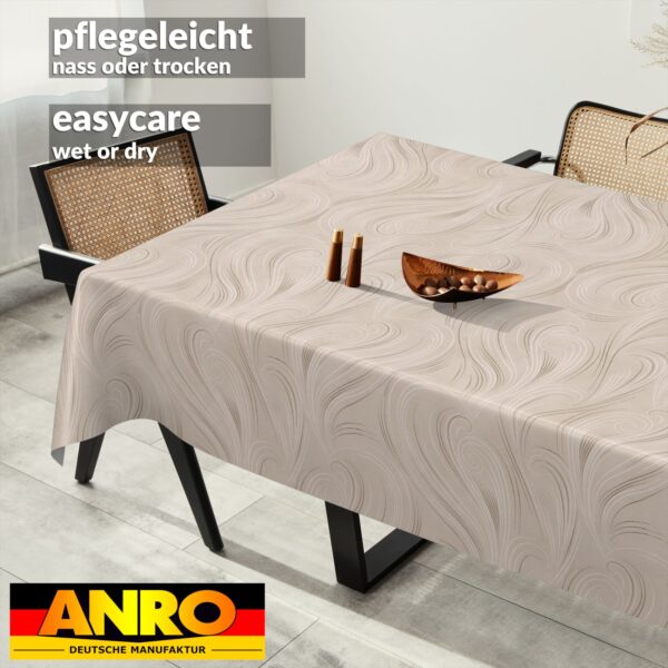 Wachstischdecke Wachstuch Tischdecke Wachstuch Meterware Tischdecke abwaschbar Gartentischdecke Abstrakt Beige – 90x130cm, Schnittkante