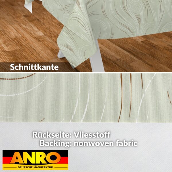 Wachstischdecke Wachstuch Tischdecke Wachstuch Meterware Tischdecke abwaschbar Gartentischdecke Abstrakt Grün – 90x130cm, Schnittkante