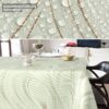 Wachstischdecke Wachstuch Tischdecke Wachstuch Meterware Tischdecke abwaschbar Gartentischdecke Abstrakt Grün – 90x130cm, Schnittkante