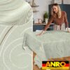 Wachstischdecke Wachstuch Tischdecke Wachstuch Meterware Tischdecke abwaschbar Gartentischdecke Abstrakt Grün – 90x130cm, Schnittkante