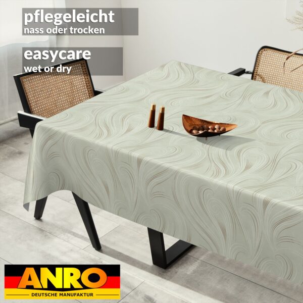 Wachstischdecke Wachstuch Tischdecke Wachstuch Meterware Tischdecke abwaschbar Gartentischdecke Abstrakt Grün – 90x130cm, Schnittkante